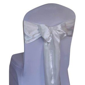 50 count | Ivory Satin Chair Sashes Wedding Party Dining Banquet Bows Ties ~ New